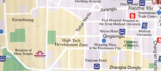 city centerr map of xi'an